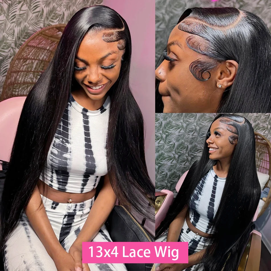 40 46 Inch Bone Straight 13x6 Hd Lace Frontal Wig For Women Black 13x4 Human Hair Wigs Pre Plucked 360 Full Lace Wig Human Hair