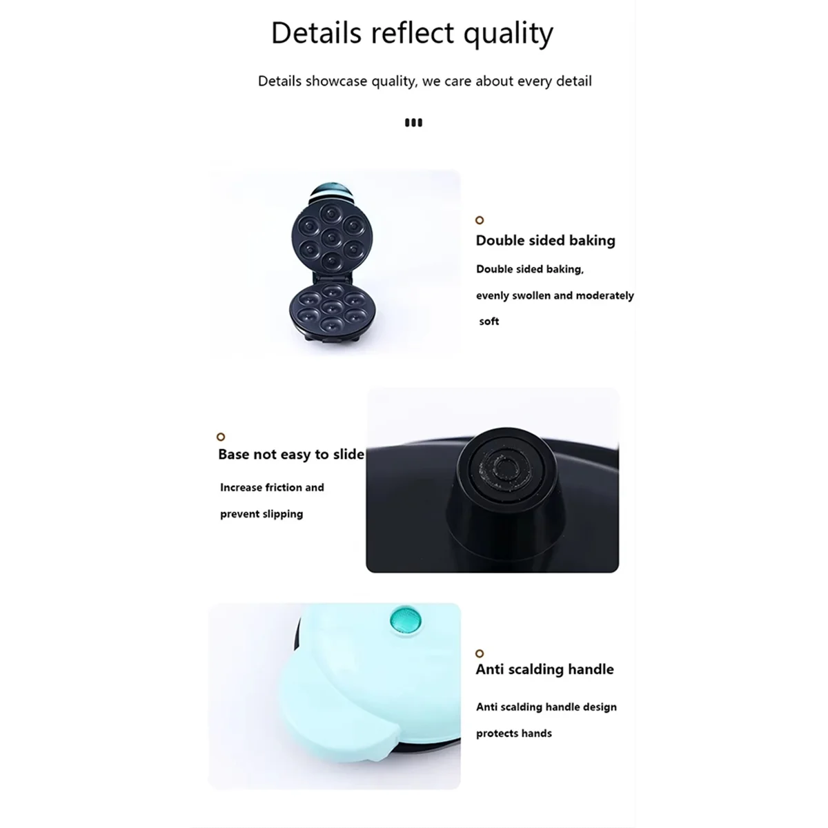 SEMOIC Portable Mini Donut Maker Machine-Double-Sided Heating for Quick Snacks,Desserts,Children'S Breakfast Baking US Plug