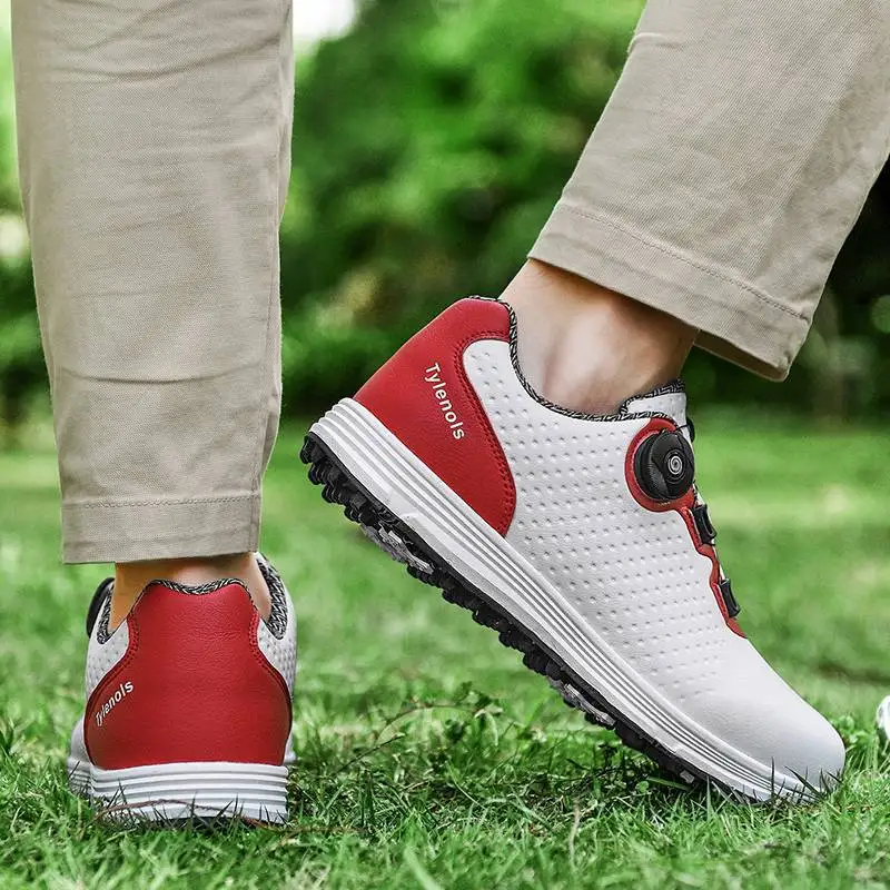 New Waterproof Golf Shoes Men Comfortable Golf Sneakers Quick Lacing Outdoor Walking Footwear Anti Slip Athletic Sneakers