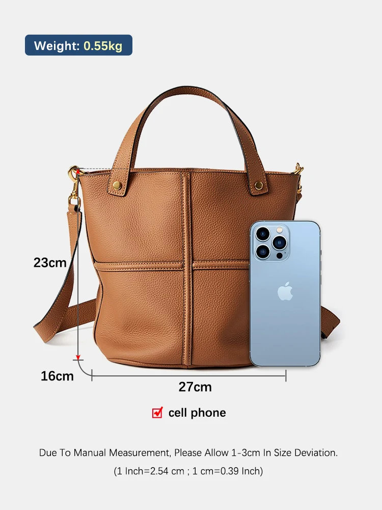 حقيبة يد نسائية من الجلد الطبيعي 100% من Zency، بت...