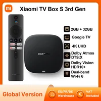 Xiaomi Mi TV Box S 3-го поколения, глобальная версия, 2 ГБ ОЗУ, 32 ГБ ПЗУ, 4K UHD Dolby Vision HDR10+ Google TV WIFI 6 BT5.2, Google Assistant