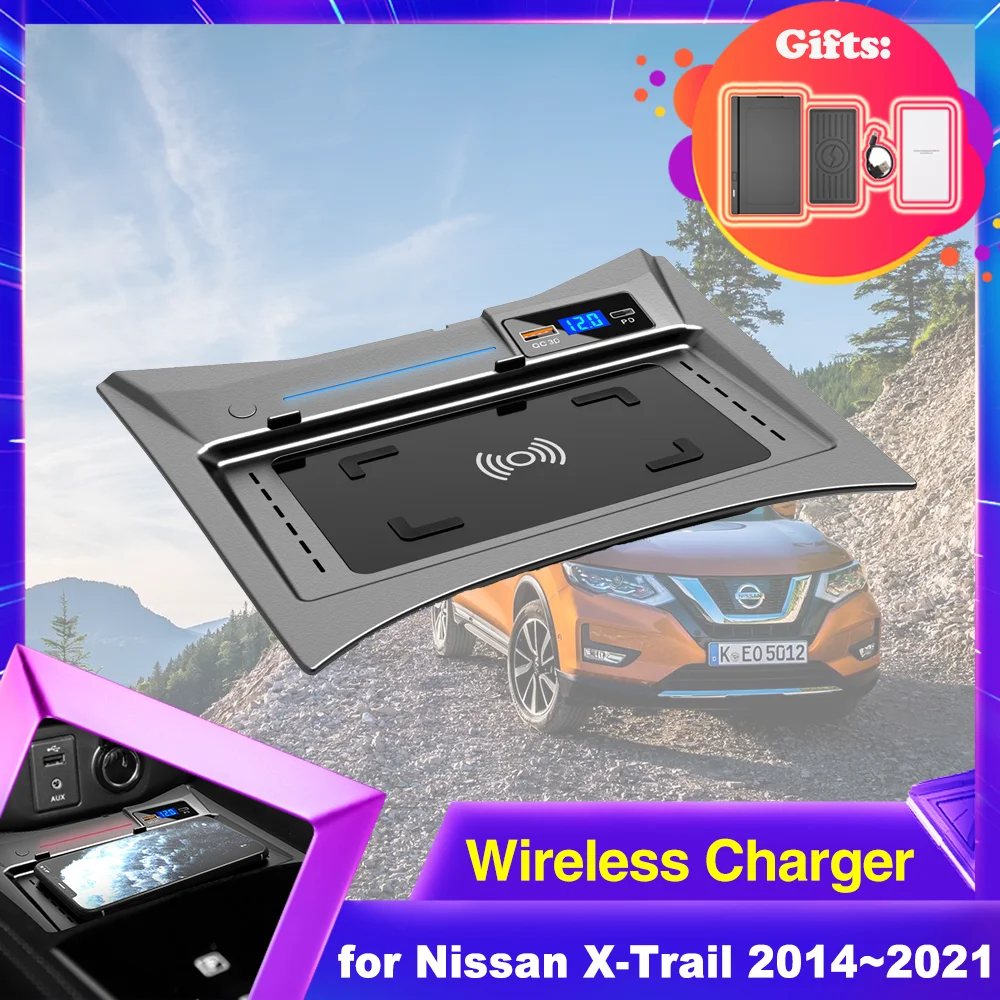 15w Car Wireless Charging Pad For Nissan Xtrail Rogue T32 St 20142021