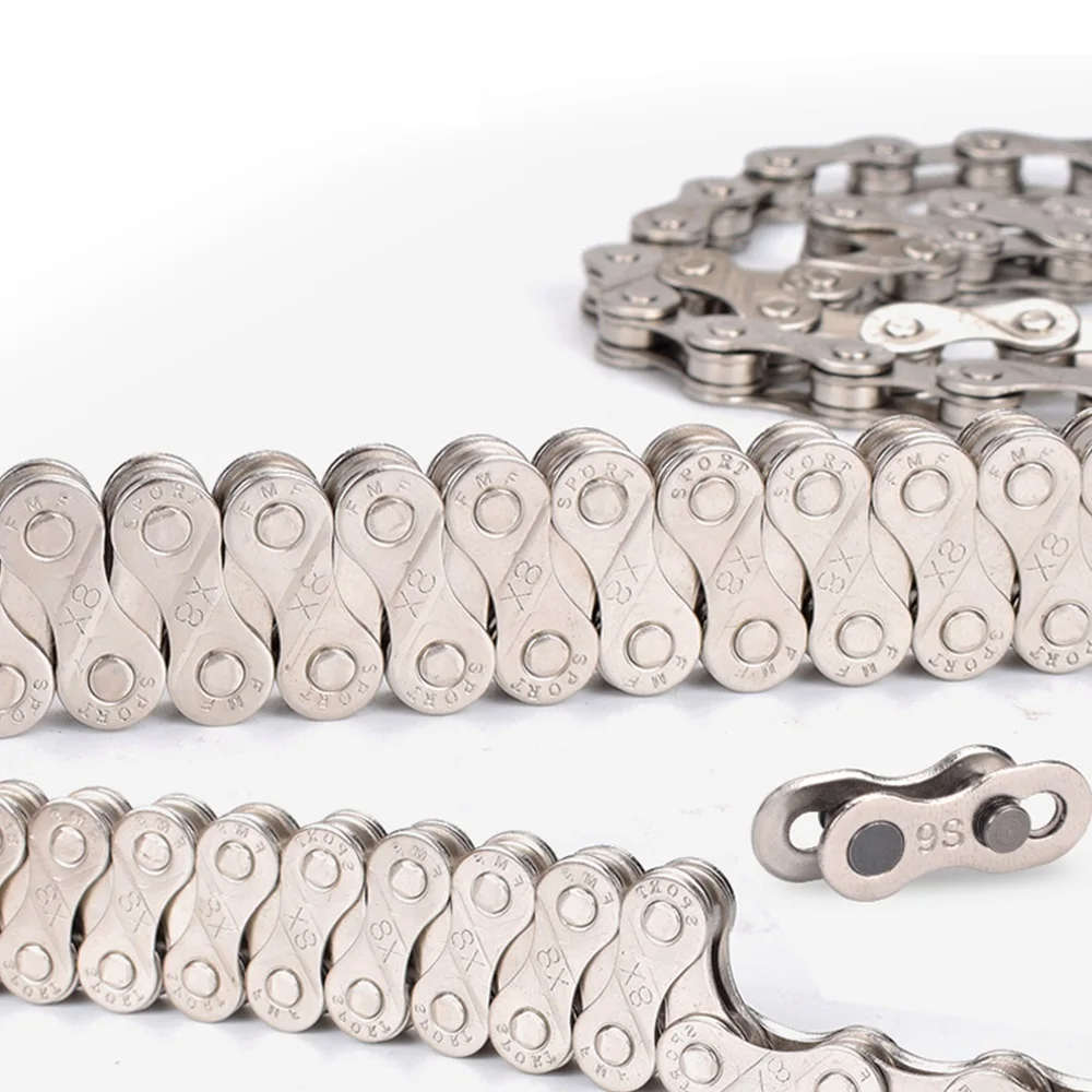 Bicycle Chain Bicycle Chains Bike Chain 8 9 10 11 Speed MTB Mountain Bike Road Bicycle Chain 116L 6/7/8S 9s Silver For Shimano Sram Accessories