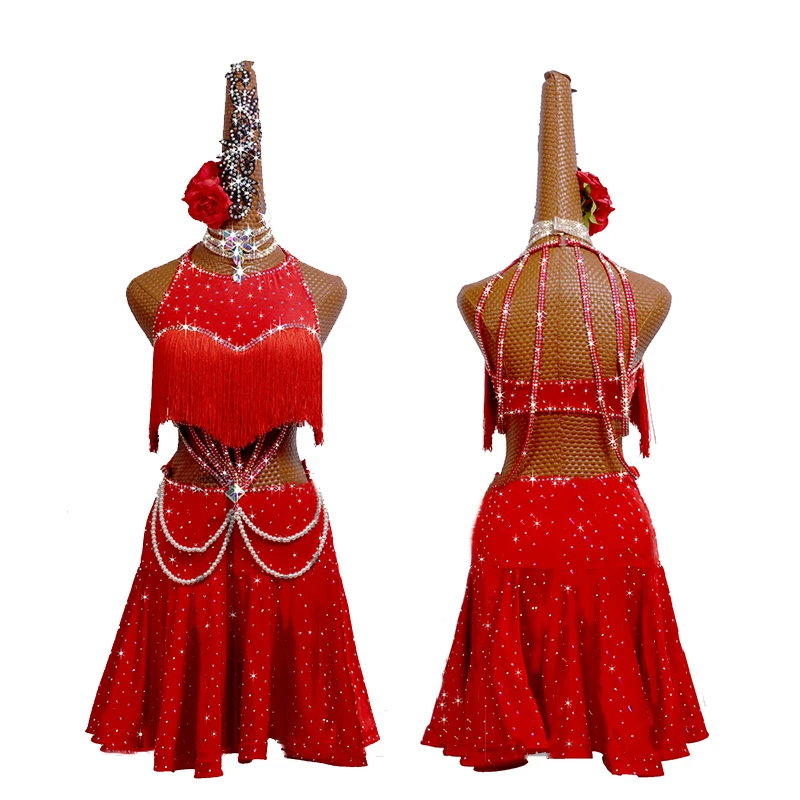 New Latin Dance Competition Dress Cha Cha Children Adult Performance