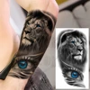 Realistic Lion Eyes Arm Temporary Tattoos For Women Adult Men Lion Compass Crown Cross False Tattoo 3D Waterproof Tattoo Sticker 6