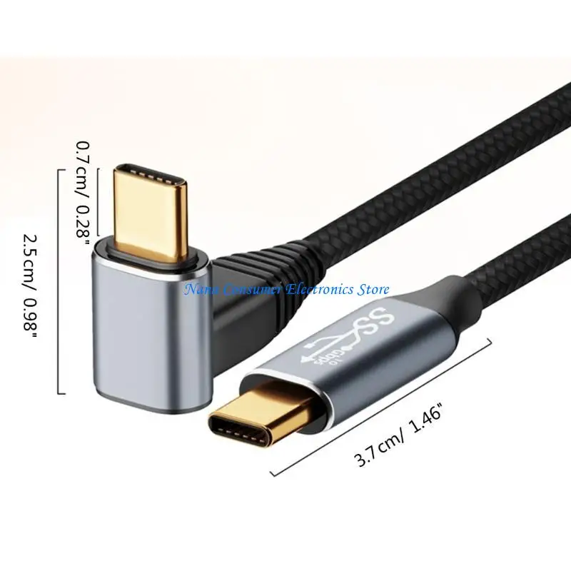G7NE 100 W rechtwinkliges USB-C-auf-USB-C-Kabel, 0,5–3 m USB-C-auf-C-Typ-C-Schnellladung – Detail 8