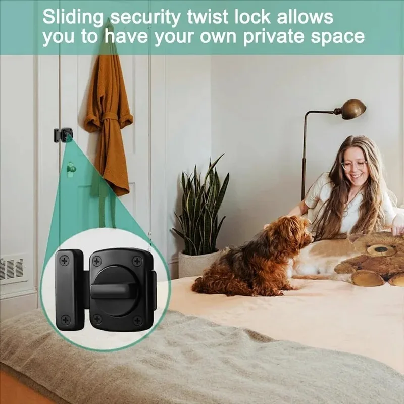 Gate Latch Slide Bolt Latches Lock, Safety Double Sided Gate Hardware