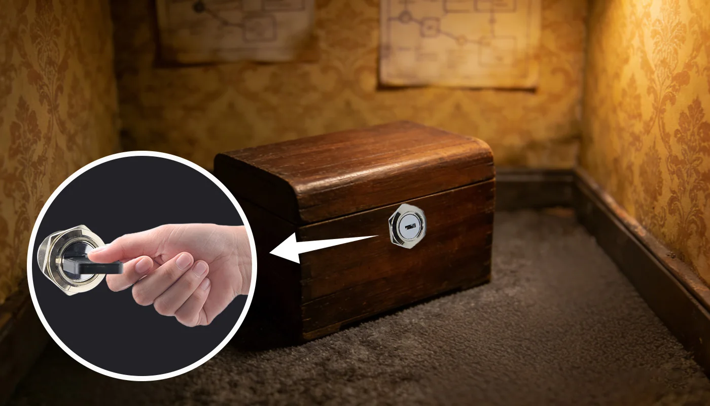 Mysteriöse Studio-Escape-Room-Requisite, Mechanismus für Fluchtspiele, elektronischer Puzzle-Schlüsselschalter 1987 – Detail 3