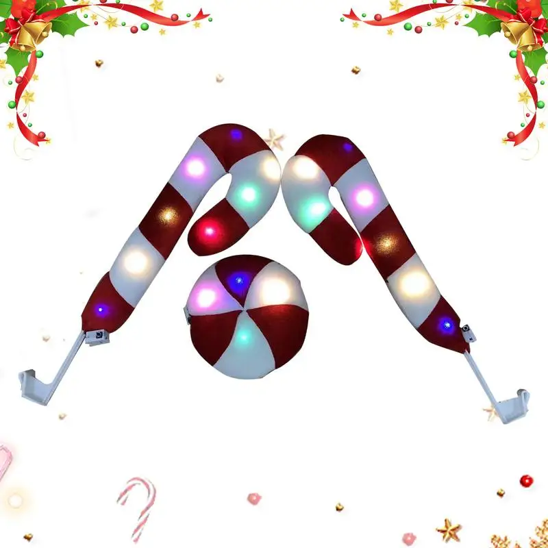 

Рождественские украшения для автомобиля в виде рогов оленей, комплект украшений для автомобиля со светодиодной подсветкой, набор для автомобиля в виде оленей, Рождественский костюм, украшение для автомобиля