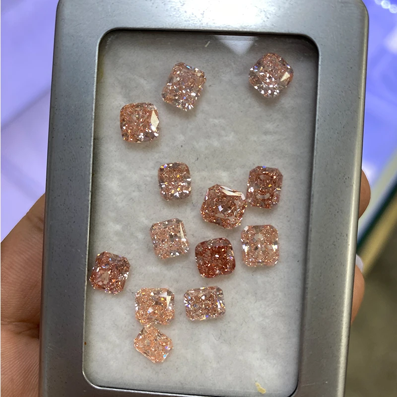 S53294a4a1e934ceb8c4334a3afc6850ck Fancy Pink CVD Lab Grown Diamond Radiant/Cushion/Princess Cut 2ct