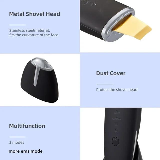 Ultrasonic Skin Scrubber Face Spatula Pore Cleaner Blackhead Remover Facial Lifting Ion Deep Cleansing Beauty Device For Home Us 2