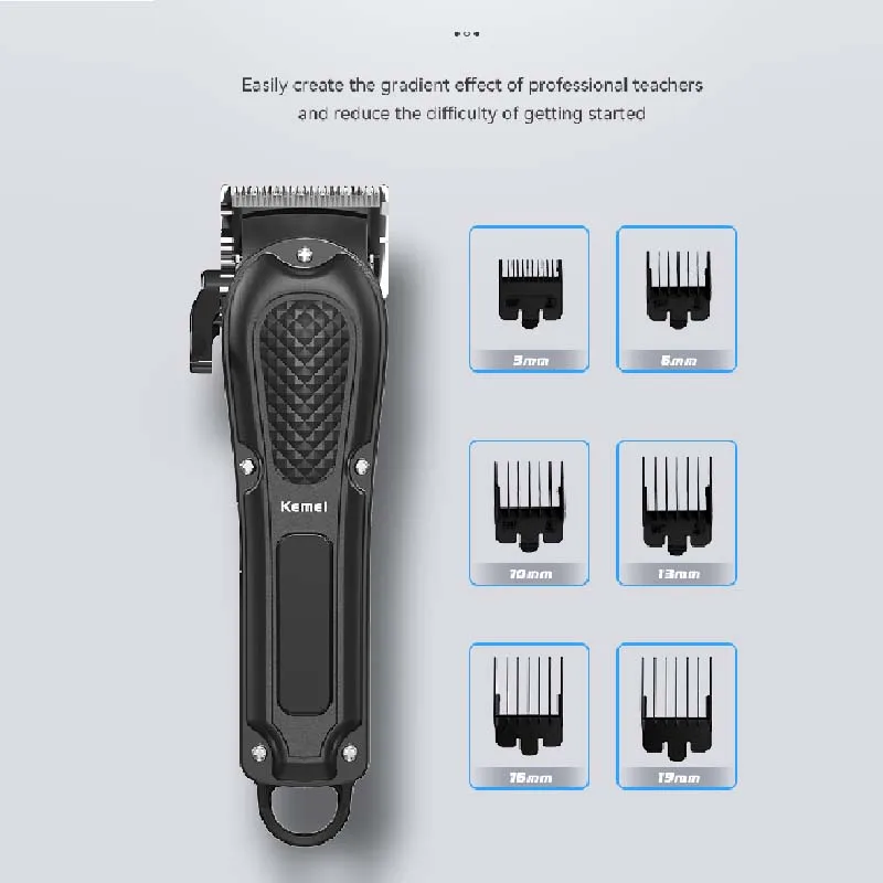 Kemei adjustable hair clipper for men professional hair trimmer electric cordless beard cutting machine USB rechargeable