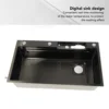 Smart Kitchen Sink Thickened Large Capacity Washbasin Stainless Steel Digital Display Kitchen Sink Brushed  for Kitchen 6