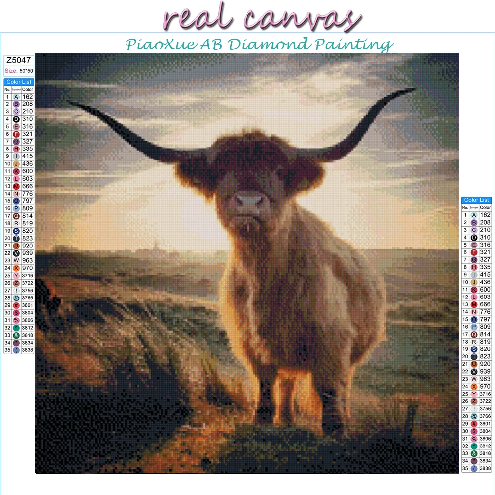 Baby Highland Cow - Animals 5D Diamond Painting - DiamondByNumbers -  Diamond Painting art