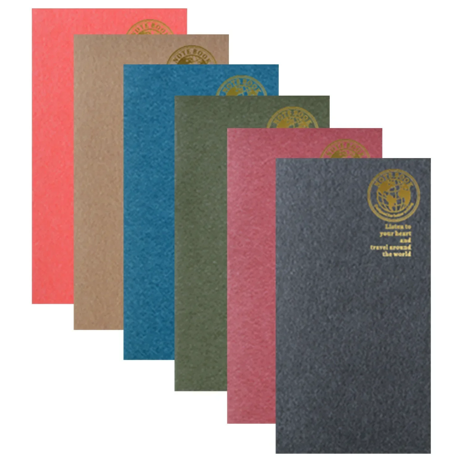 Retro Foil Gold Cover Travelers Notebook Refill Filler Paper for Midori Notebook and Journal Insert Refill Standard Passport 5