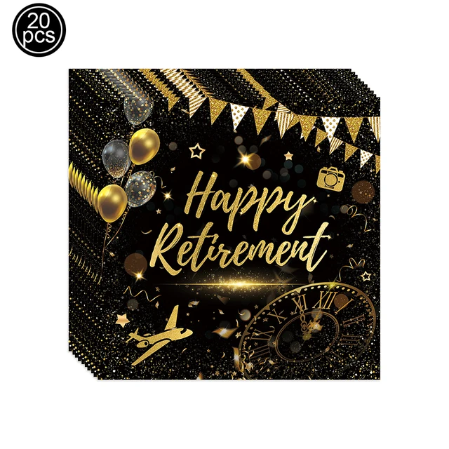 Decorazioni Festa Pensionamento Nere E Dorate - 9 Pezzi A Nido D'Ape, Per Tavoli E Addobbi - Foto 2