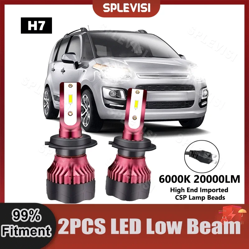 

6000K White LED Headlight Low Beam Bulbs For CITROEN C3 PICASSO 2007 2008 2009 2010 2011 2012 2013 2014 2015 2016 2017 2018 2019