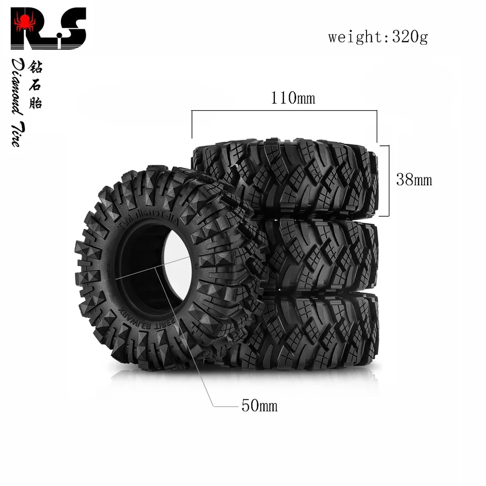 RC TRUCK 1.9 Pneumatici Rock Crawler 90-117mm Pneumatico Per 1/10 Off Road ASSIALE SCX10 II III CAPRA TRAXXAS TRX-4 RGT MST RC4WD D90 RUOTE 26 RC TRUCK 1.9 Pneumatici Rock Crawler 90-117mm Pneumatico Per 1/10 Off Road ASSIALE SCX10 II III CAPRA TRAXXAS TRX-4 RGT MST RC4WD D90 RUOTE 26