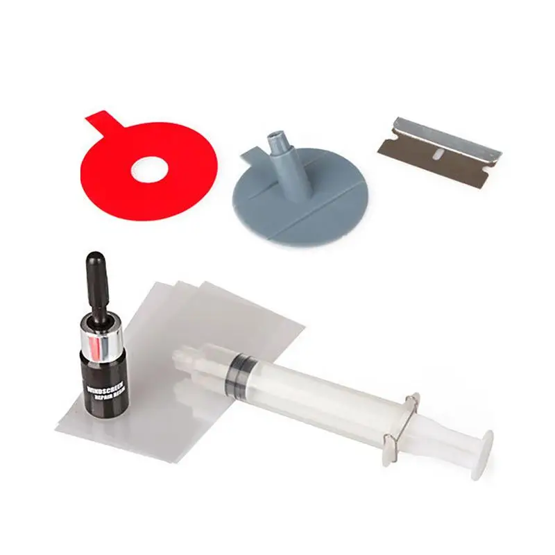 

Windshield Repair Kit Window Glass Liquid Repair Resin Kit Windscreen Chips Scratches Cracks Quick Fix Tool Set Repairing For