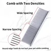 Pet Dematting Comb Stainless Steel Pet Grooming Comb for Dogs and Cats Gently Removes Loose Undercoat Flea Comb Pretty&Better 4