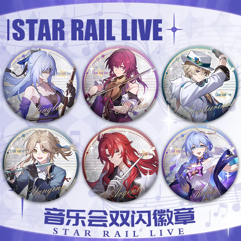 

1PC Anime Games Honkai: Star Rail Kafka Aventurine Concert Badges Clothes Jewelry Collar Brooches Accessories Gifts For Friends
