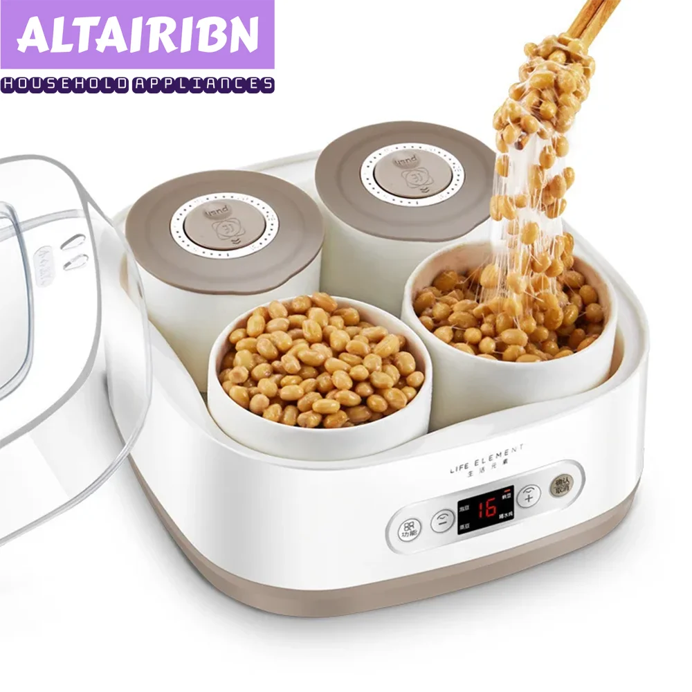 1.5L Intelligence Natto Machine Fermentation Slow Cooker Steamer Stew Pot Yogurt Maker Pickle Rice Wine 40℃ Constant Temp