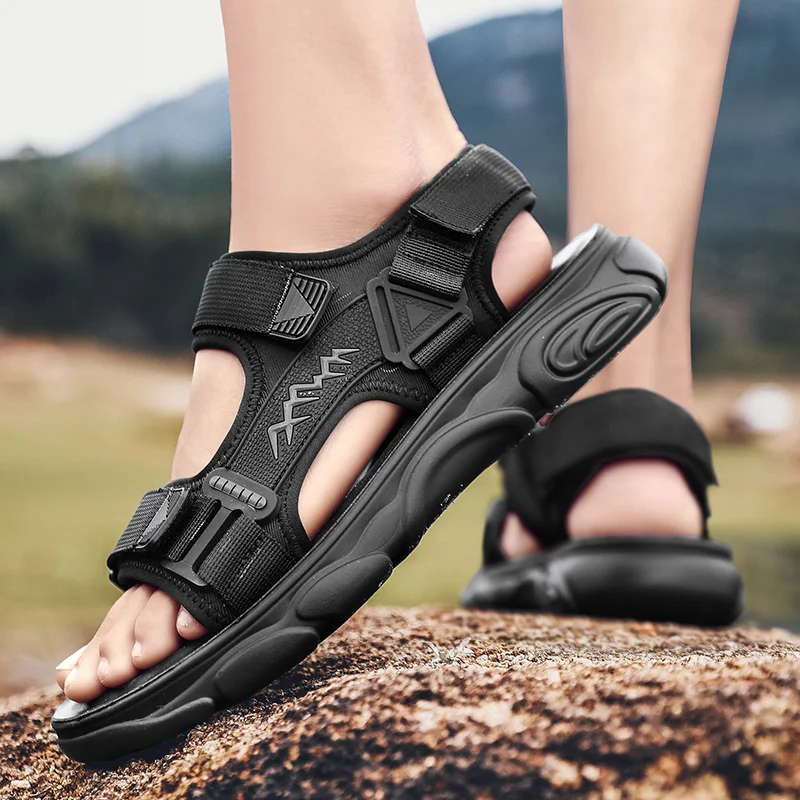 Man Open Toe Sports Sandals Non-Slip Men's Adjustable Straps Outdoor Summer Walking Sandals Lightweight_voghion.com