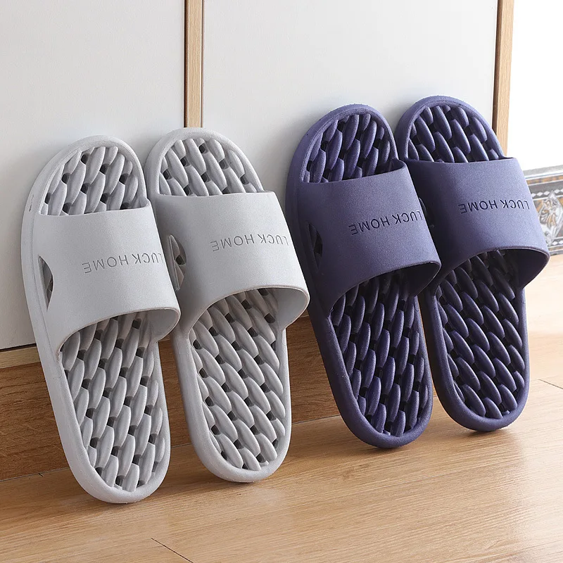 Simple-Solid-Color-Slippers-Bathroom-Shower-PVC-Anti-slip-Leaky-Flip ...