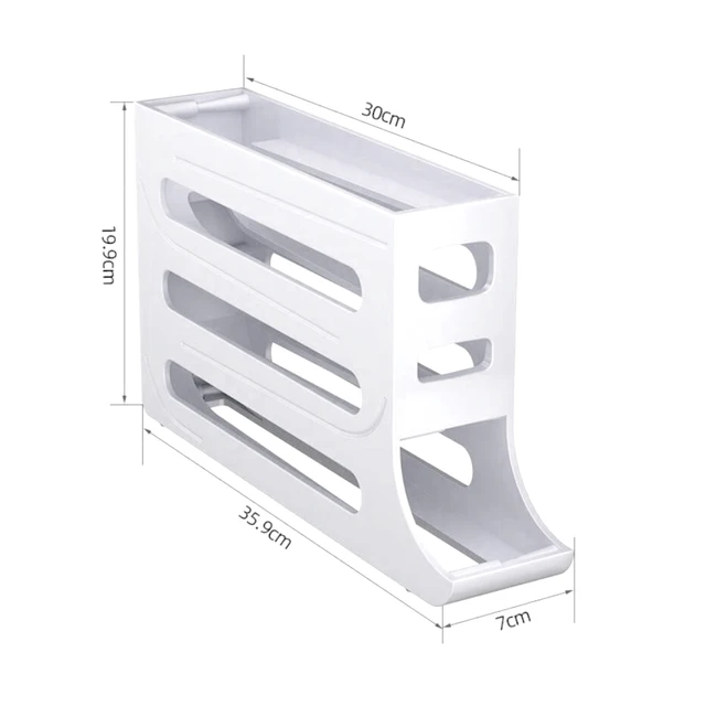 Organizador De Huevos Para Nevera - Dispensador Automático 4 Niveles, Capacidad 30 Huevos, Antideslizante