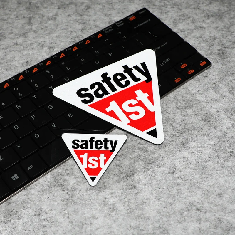 

S066 Motorbike Helmet Stickers Safety Reflective Warning Mark Safety First Waterproof Decals for Car Trunk Interior Window Door