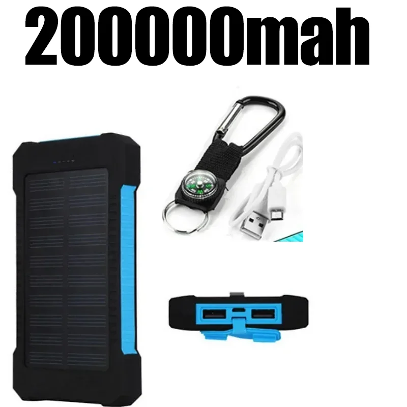 20000Ah Solar Power Bank Campeggio All'Aperto Alimentatore Di Backup Di Grande Capacità Ricarica Rapida Sos Led Torcia Power Bank