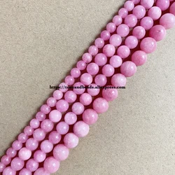Vibrant Blue Jade Round Loose Beads - Assorted Sizes - 8mm 45 to 48pcs (Rhodonite)