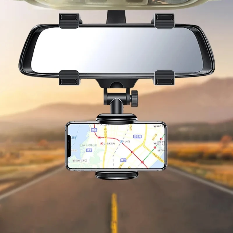 360CarRearviewMirrorRotatablePhoneHoldersScalableCarHolderGPS