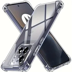 Durable Shockproof Silicone Phone Case with Clear Protective Cover for Moto Edge 50 Neo (Clear)