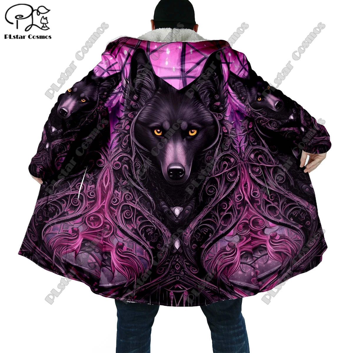 

3D Printing Animal Theme Wolf King and Bear Pocket Cape Coat Latest Casual Unique Streetwear Unisex Winter New Arrival DW -3