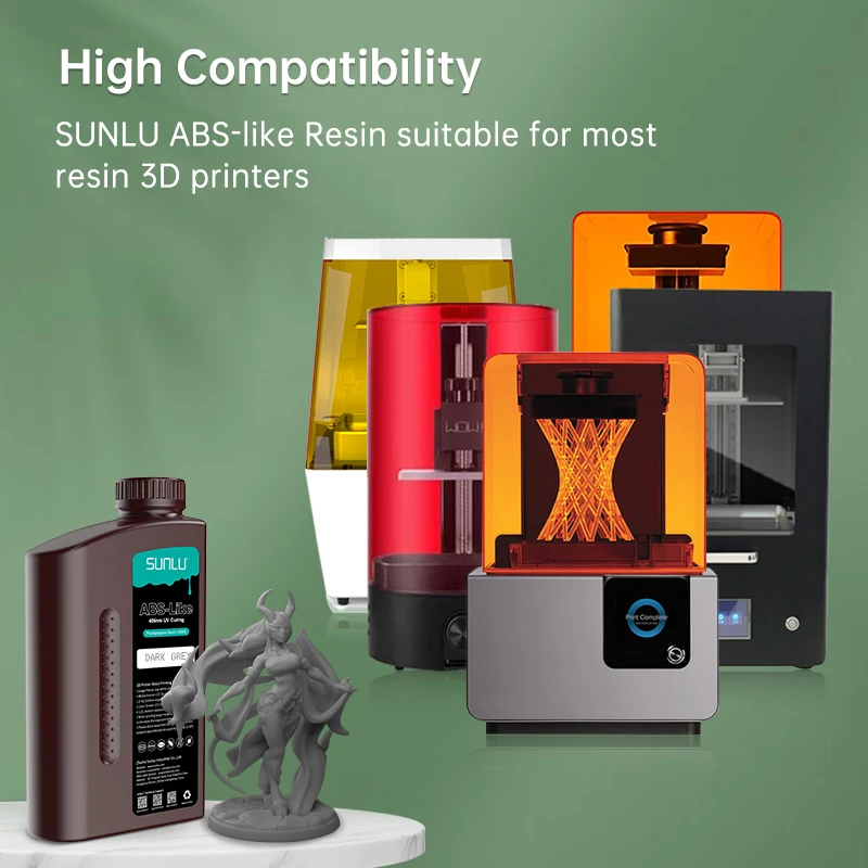 Sunlu-abs-like Fotopolímero Líquido Resina uv Líquido de Impressora Lcd Pode Perfurado Roscas Internas Baixo Odor Alta Dureza 1kg 405nm - Imagem 3