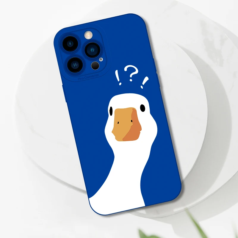 Cartoon Doubt Duck Soft Shockproof Phone Case Bumper Back Cover