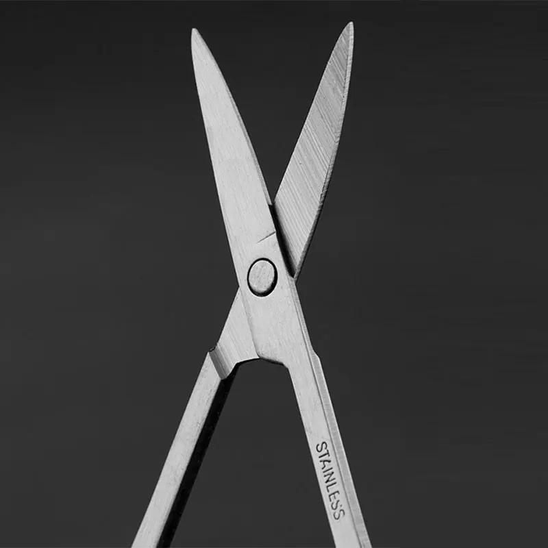 1pc Stainless Steel Portable Round Head Curved Mustache Nose Ear Hair Remover Scissor Trimmer Safety Eyebrow Beauty Scissors 4