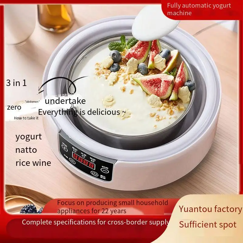 Yogurt Maker.Automatic Yogurt Machine Small Multifunctional Stainless Steel Rice Wine Natto Machine Constant Temperature.