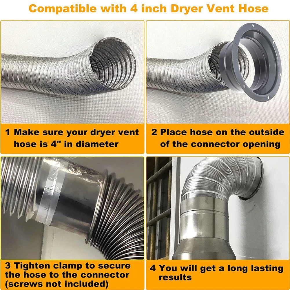 Flange Connector 75-250mm Round Pipe Air Vent Flange Seat Metal Tube Air Ventilation Hose Connector Exhaust Duct Fresh System Vent Hardware