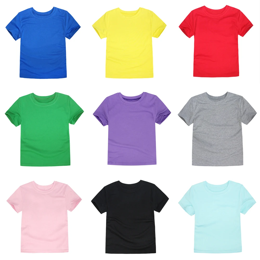 Classic T-shirts for Boys Girls Cotton White Black Tees Baby Toddler Short Sleeve T shirt Children's Clothing Kids 2 to 14 Years 6