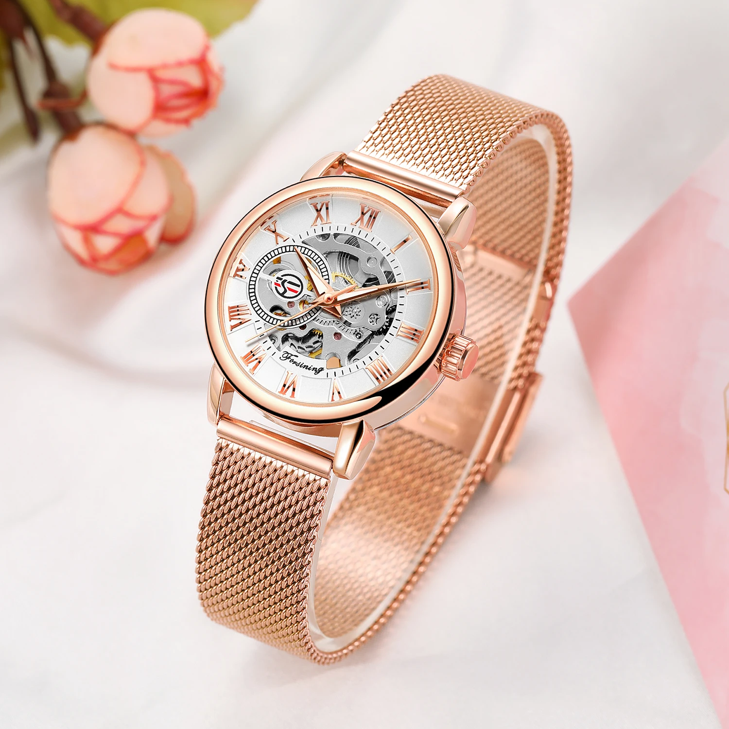 2026 High End Luxury Brands Steel Skeleton Mechanical Woman Watch Ladies Watches Stainless Steel Fashion Women's Wristwatch