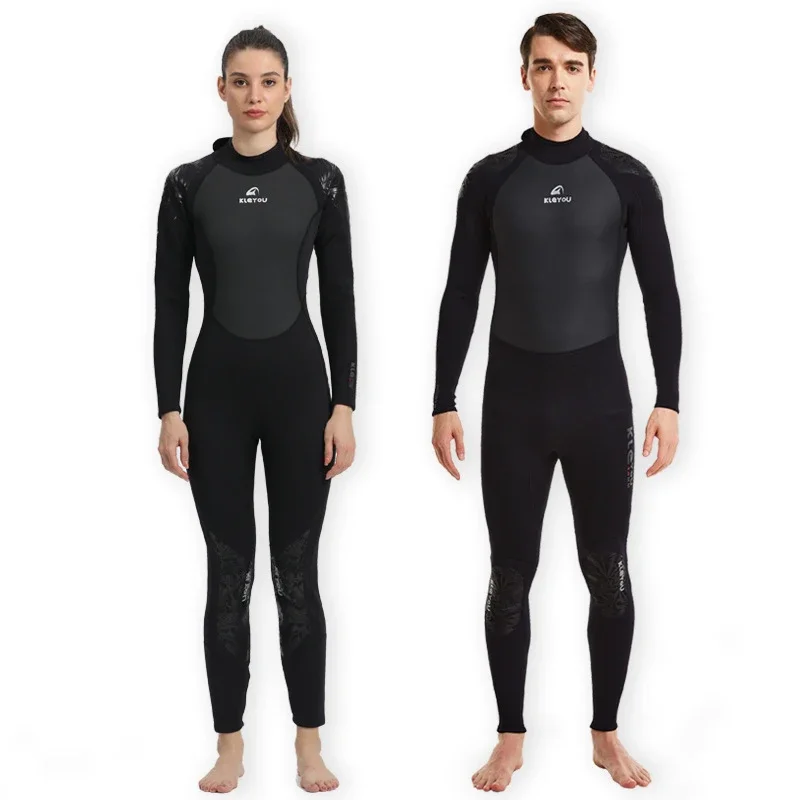 

Couple's 3MM Neoprene Wetsuit Men's Women's One-piece Warm Surfing Diving Suit Long Sleeve Snorkeling Winter Swimming Swimsuit