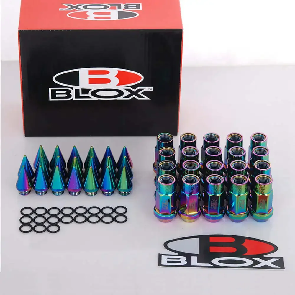 Blox Racing Jdm Style 50MM Aluminium Extended Tuner Lug Nuts With Spike 20PCS/SET For Wheels Rims M12X1.25 / M12X1.5 BLOX750DJT wheel nut caps screw caps wheel nut covers bolt nut covers