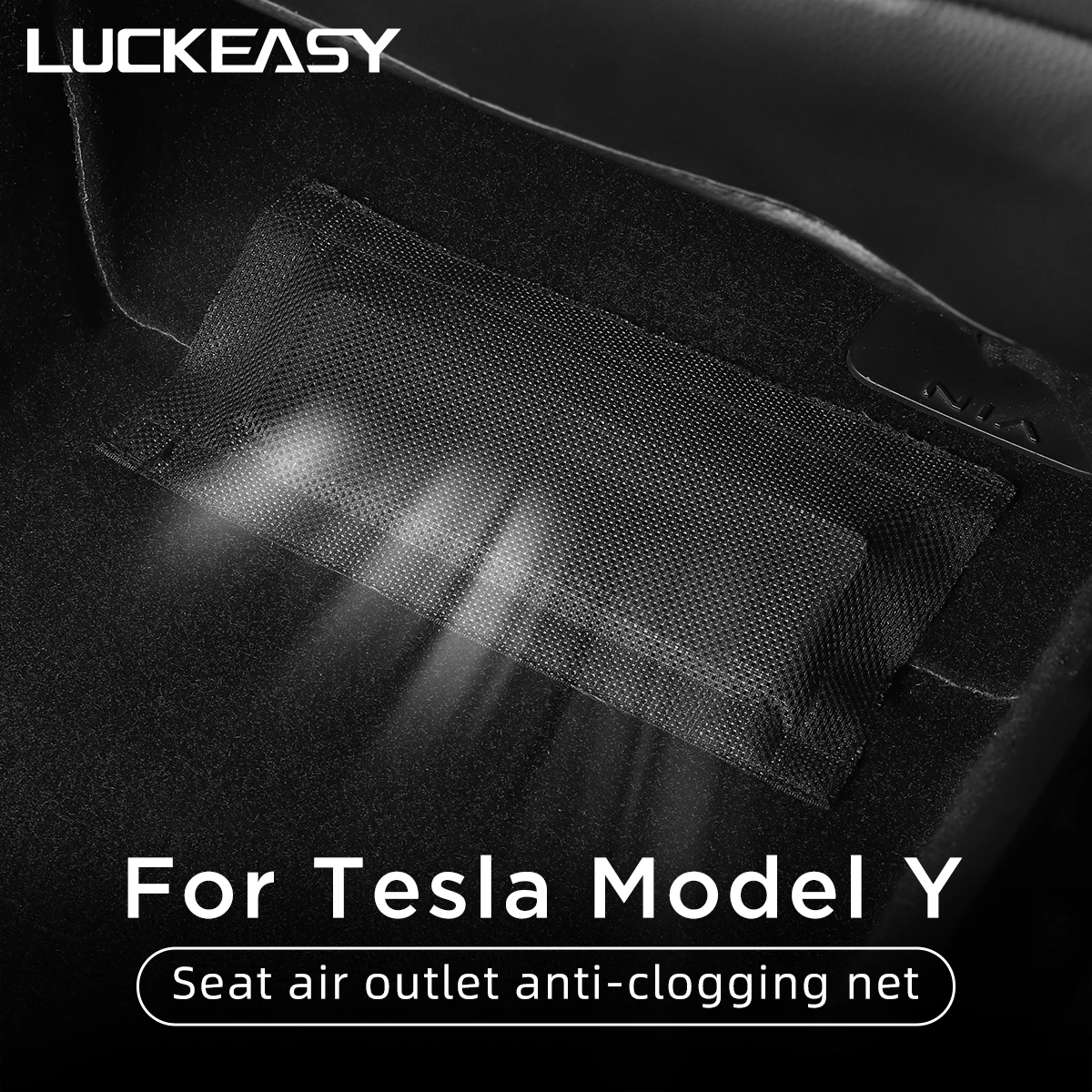 Car Air Vent Cover LUCKEASY For Tesla ModelY-Under Seat Air Outlet Anti-clogging Net Car Air Vent Protective Cover Trim Accessories
