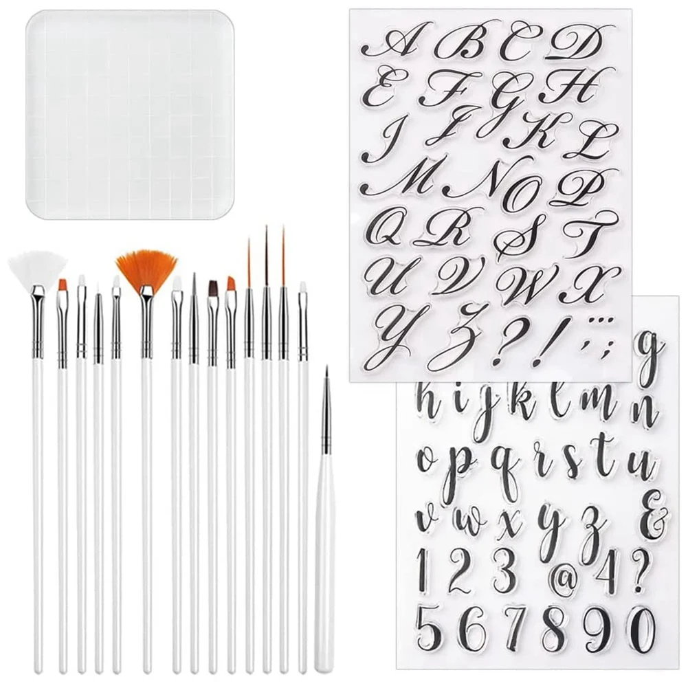 

Alphabet Cake Stamp Tools Letter Fondant Stamps with Decorating Brushes Numbers Fondant Mold for Cookie Cake Decorating