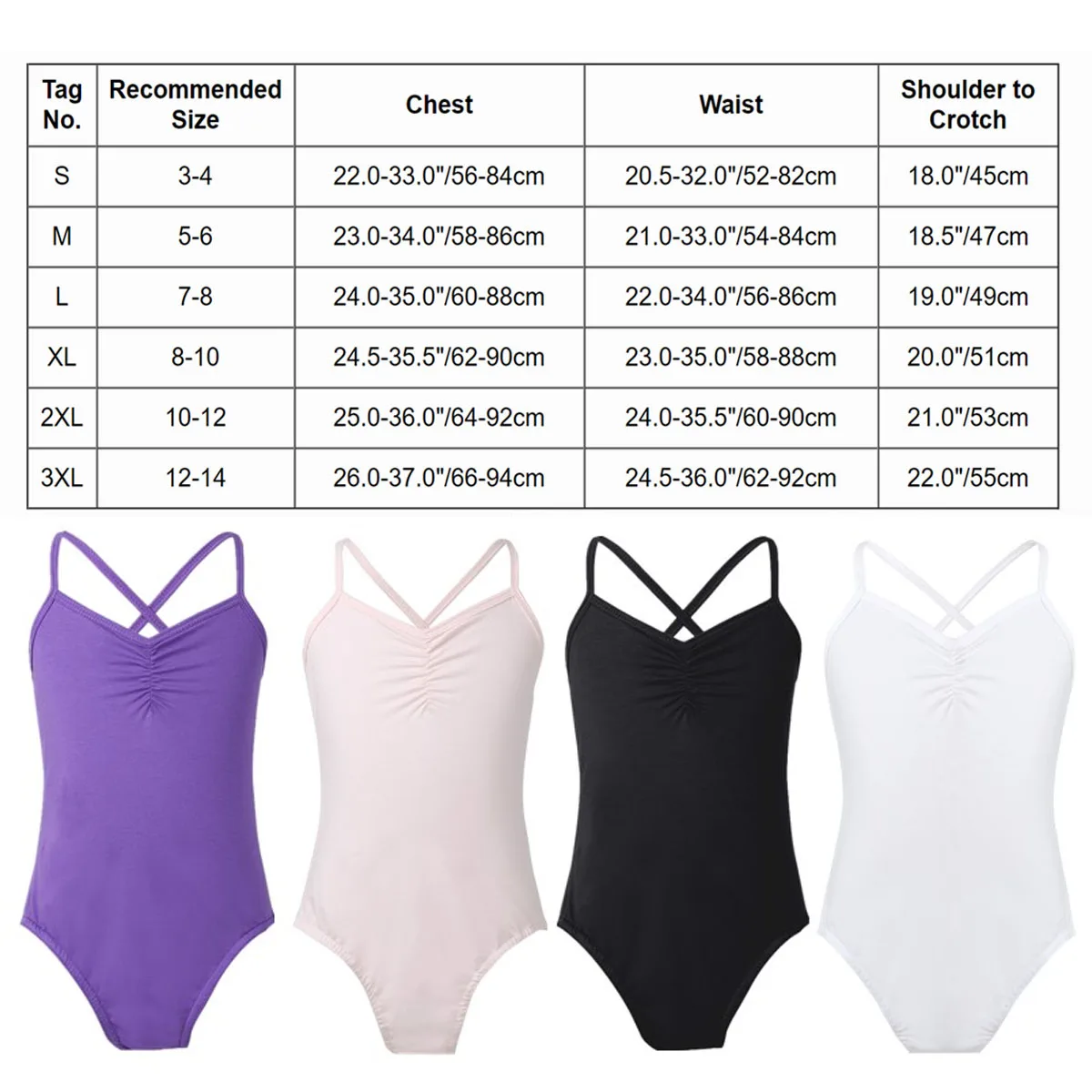 Kids Girls Ballet Leotard Tutu Dress Ballerina Gymnastic Dance Class Costume Cotton Dancewear with Chiffon Tied Skirt Set