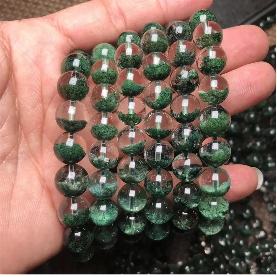 

Natural Green Phantom Quartz Bracelet Jewelry For Women Men Wealth Gift Crystal Clear Gemstone Beads Strands AAAAA 8mm 10mm 12mm