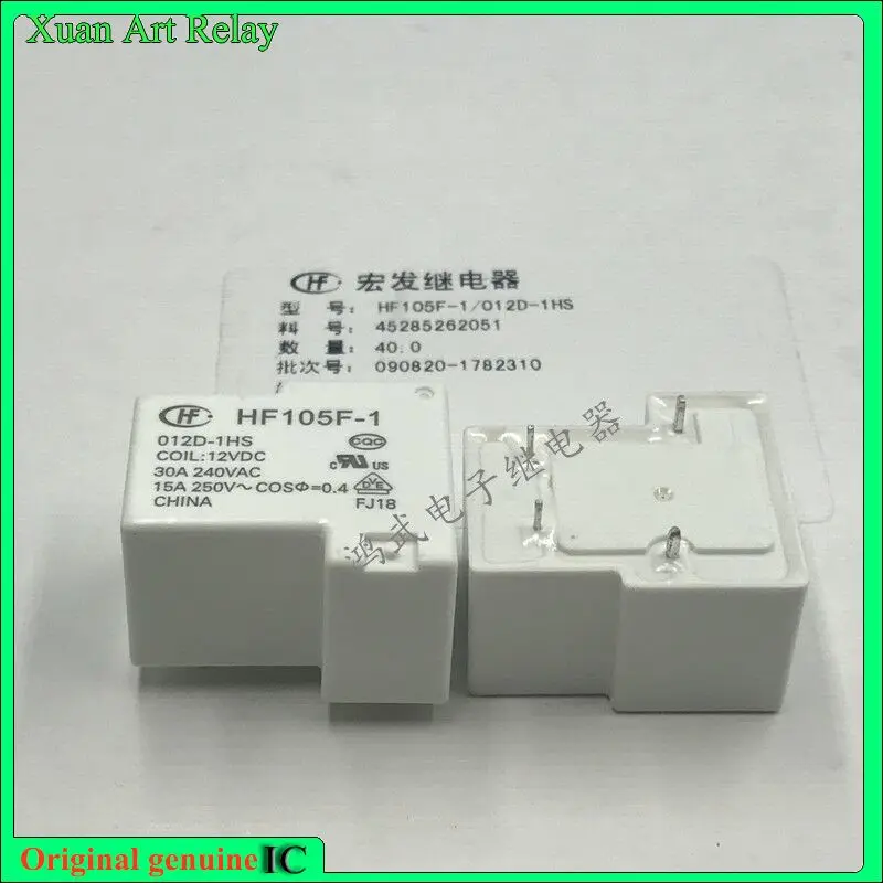 

5pcs/lot 100% original genuine relay: HF105F-1-012D-1HS Brand new relay 30A 4pins