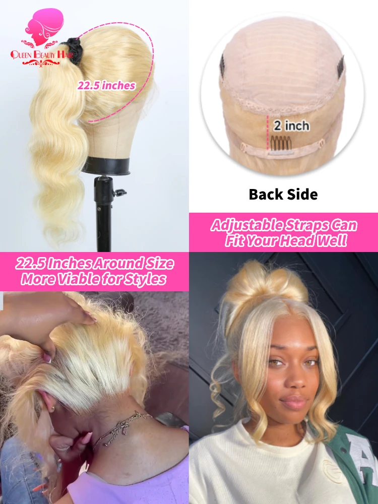 Human Hair Wig Lace Front Wig 13x4 13x6 360 Lace Frontal Wig Human Hair 30 32 Inch Pre Plucked 613 Blonde Body Wave Brazilian for Black Women